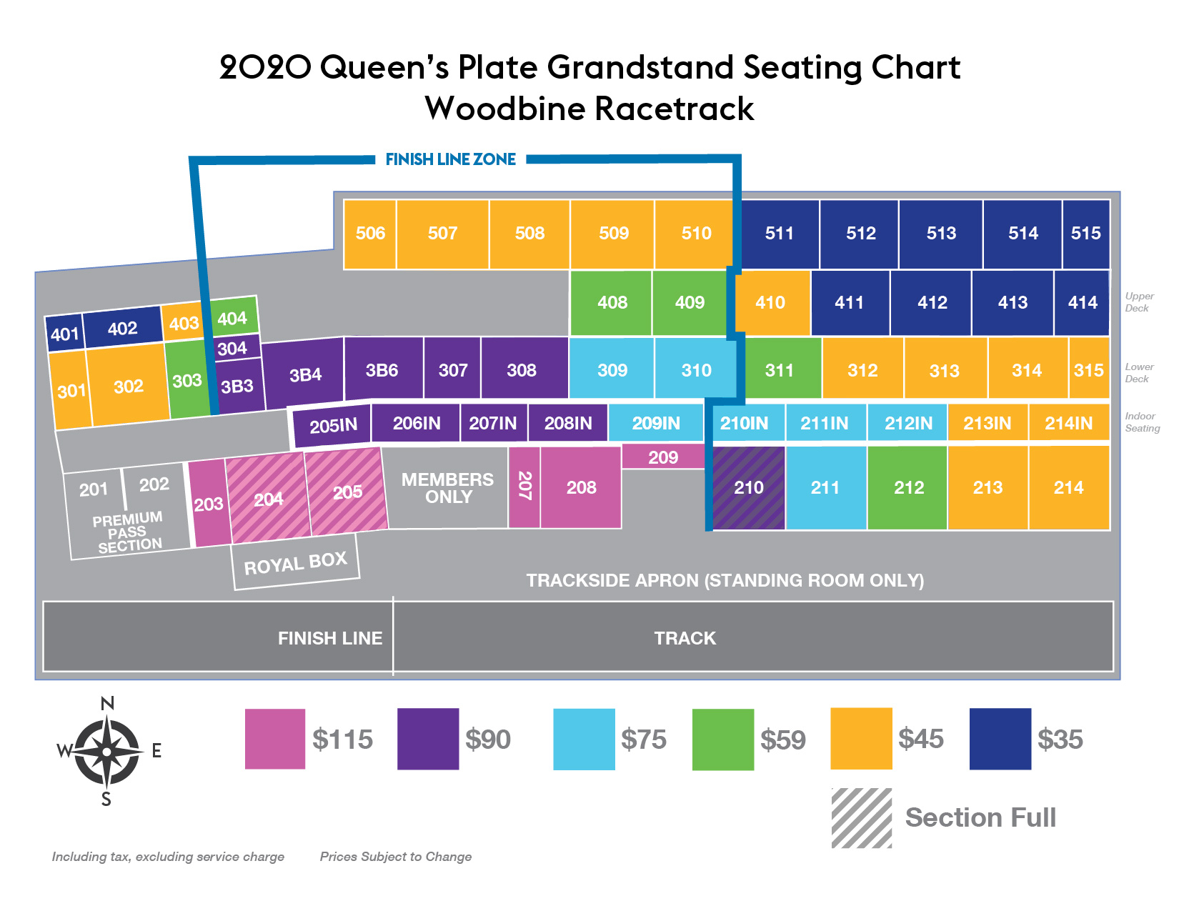 2020 Queen's Plate Grandstand Ticket Seating Chart