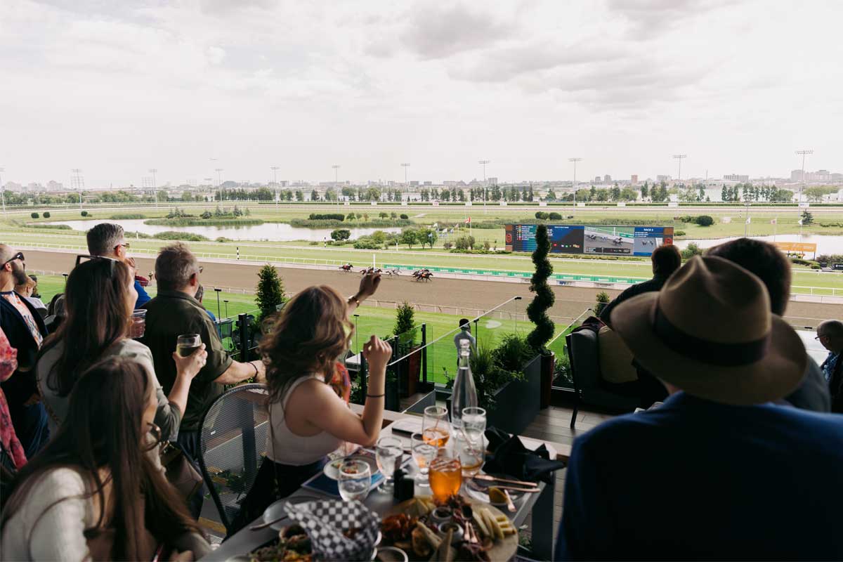 A view if the finish line at King's Plate from Stella Artois Terrace.