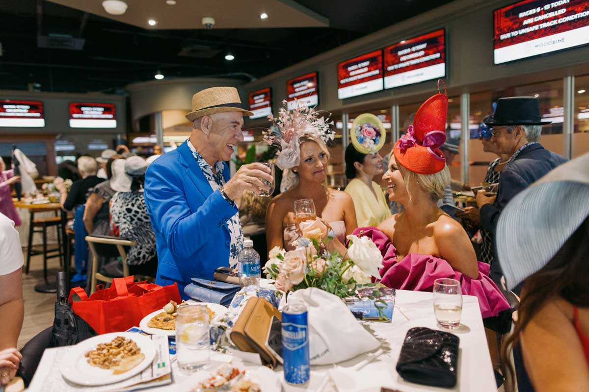 Dining at Turf Lounge during King's Plate at Woodbine Racetrack.