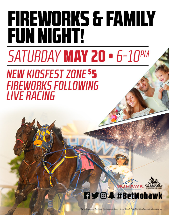 Fireworks and Family Fun Night set for Saturday Woodbine Mohawk Park