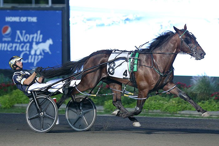Stonebridge Helios winning a division of the Champlain Stakes on September 11, 2021 at Woodbine Mohawk Park.