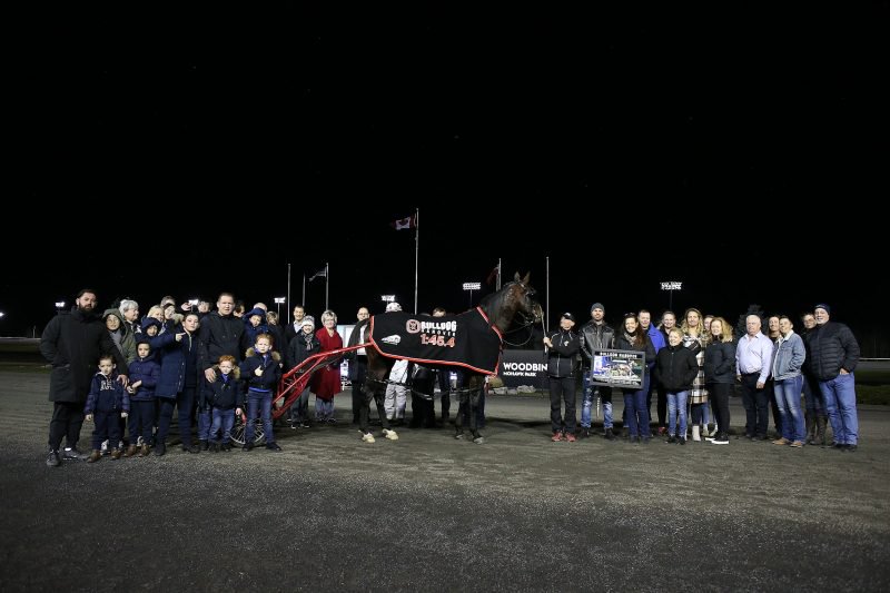 Bulldog Hanover was greeted by many family and friends on Saturday for the winner's circle presentation.