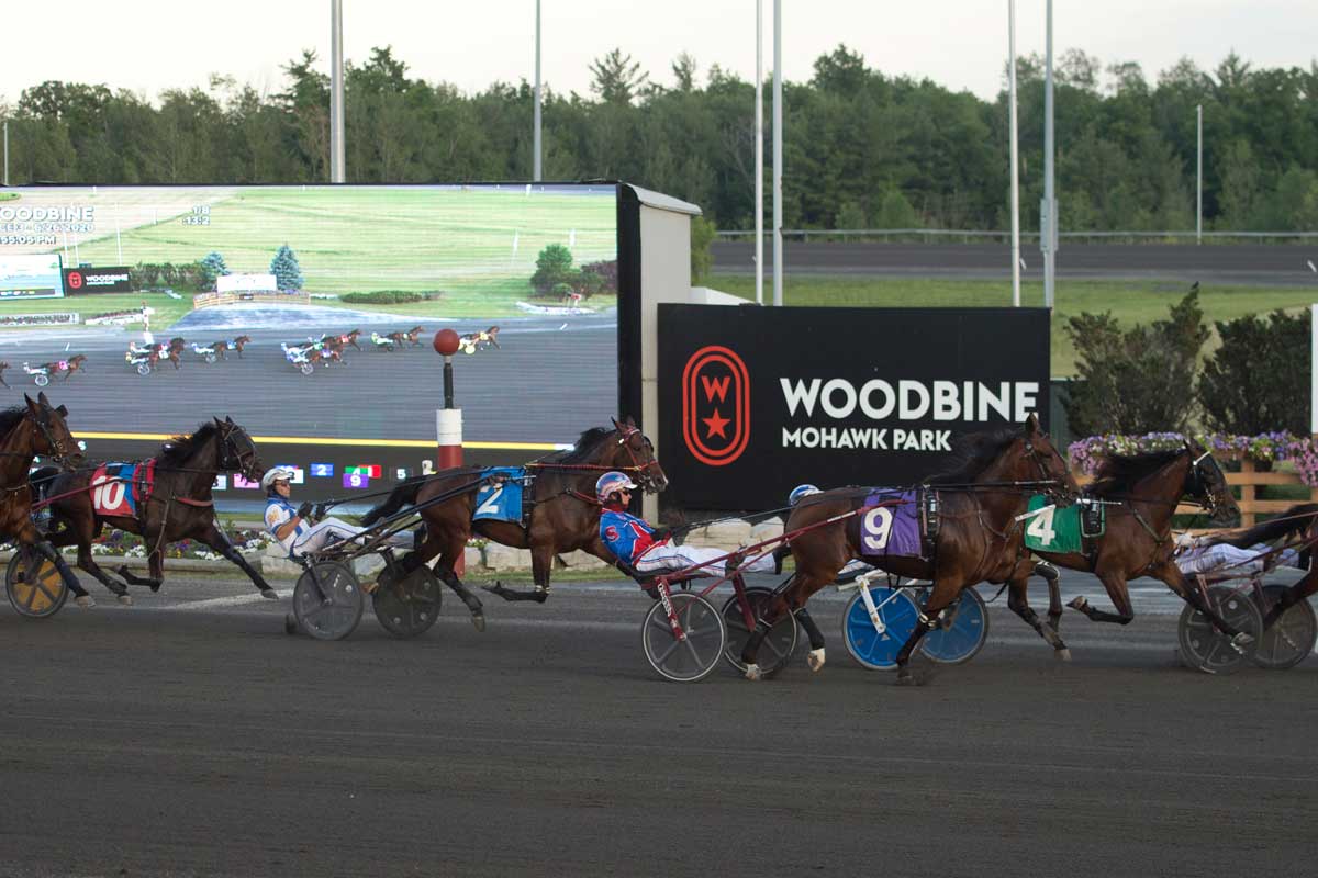 Racing action at the Canadian Trotting Classic at Woodbine Mohawak Park