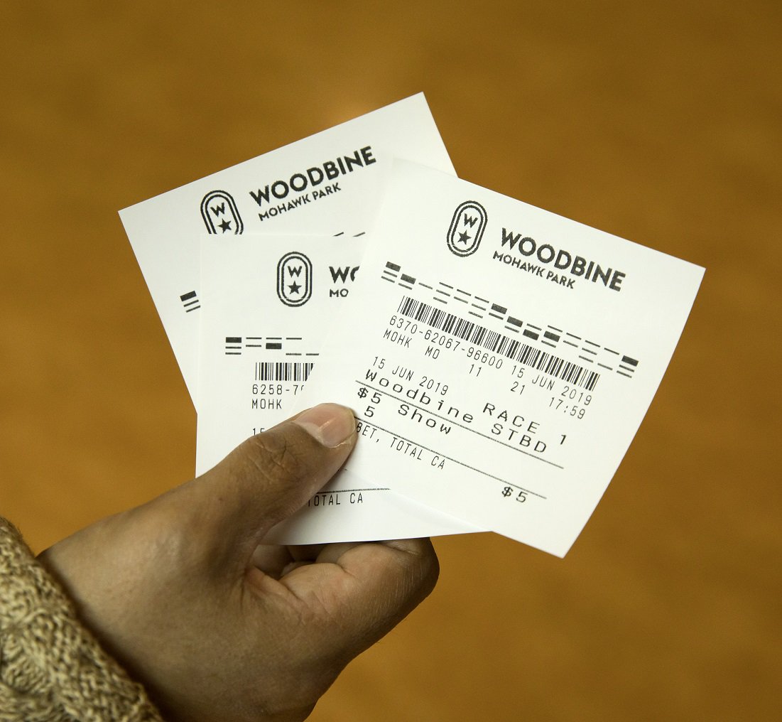 Standardbred Betting Receipt at Woodbine Mohawk Park