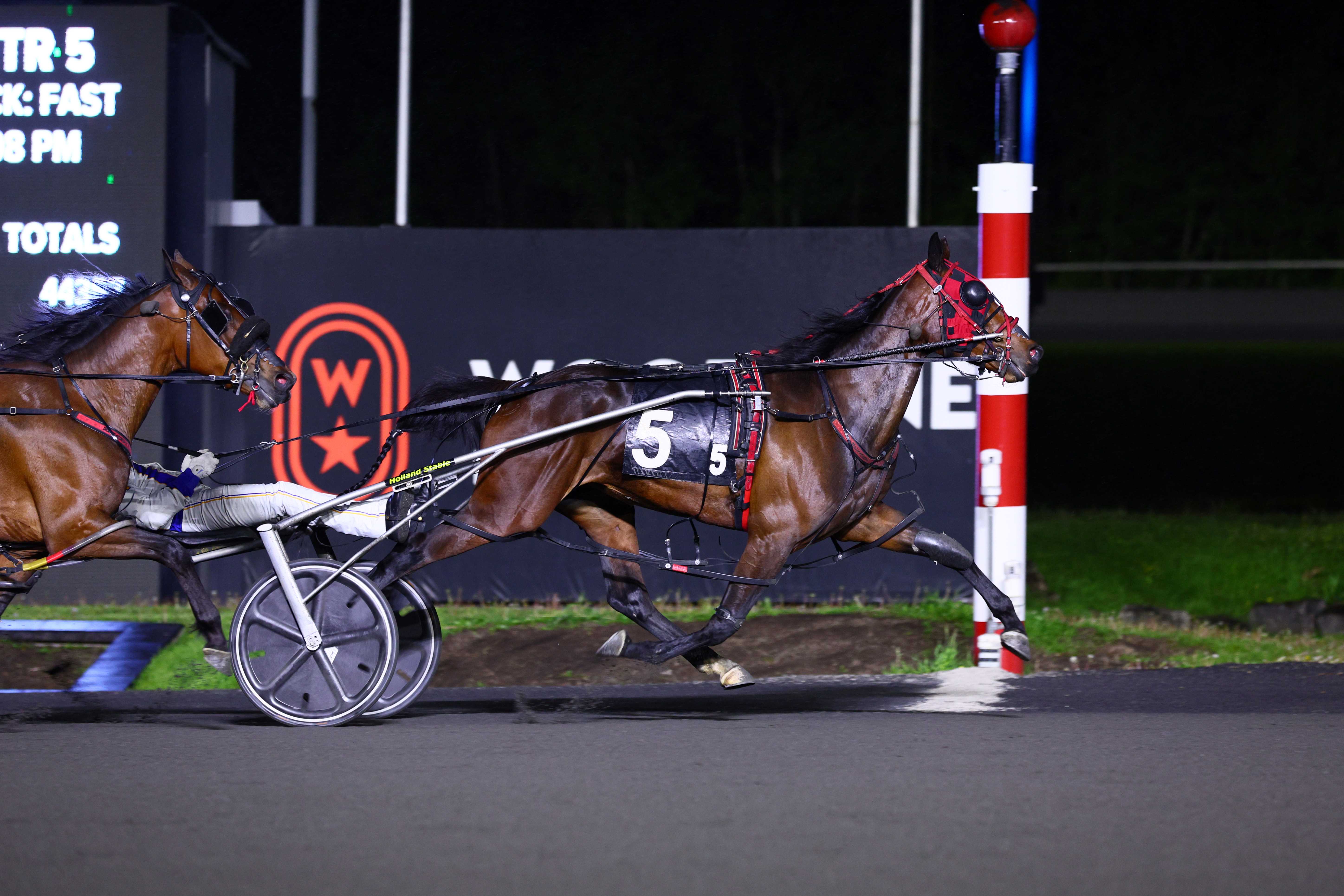 Its A Love Thing and connections after winning the SBOA Filly Pace Final on May 11, 2024 at Woodbine Mohawk Park (New Image Media) 
