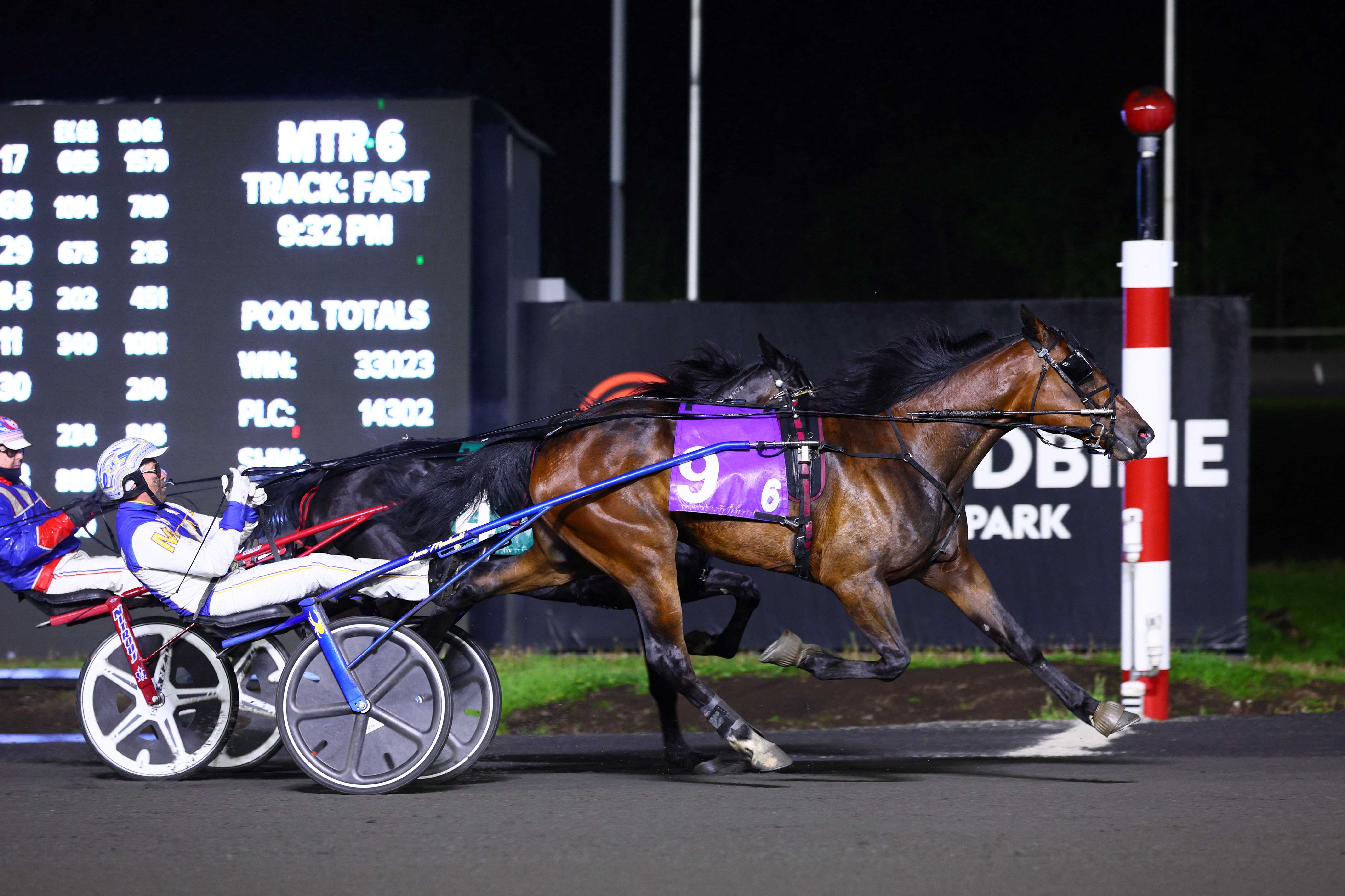 Griff and driver James MacDonald winning the SBOA Colt Trot on May 11, 2024 at Woodbine Mohawk Park (New Image Media)