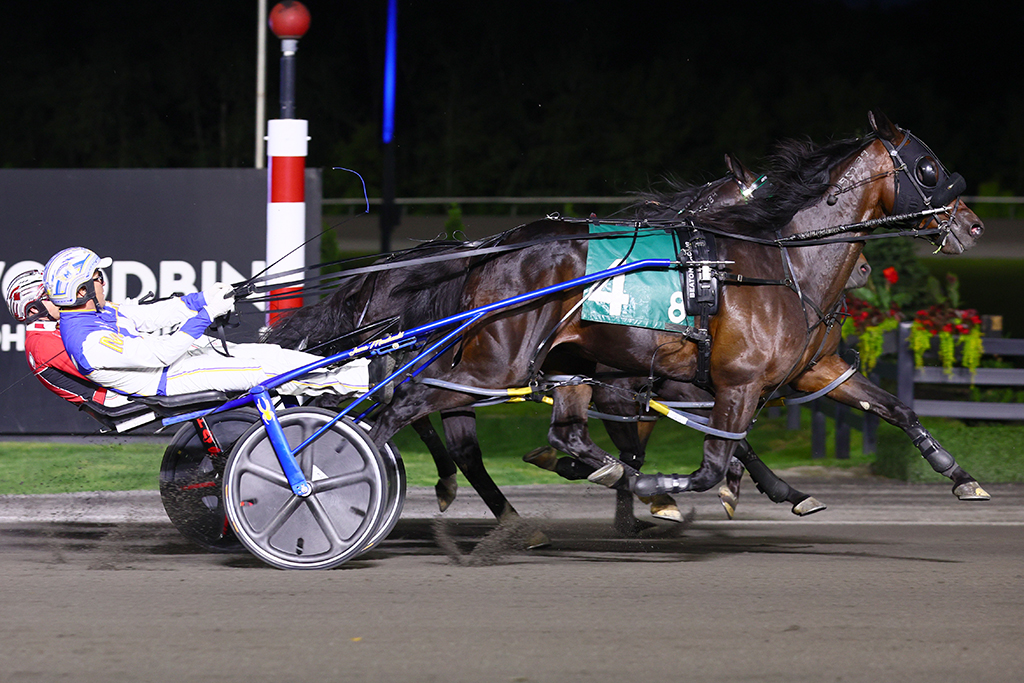 Linedrive Hanover and driver James MacDonald winning the Mohawk Gold Cup on June 15, 2024 at Woodbine Mohawk Park (New Image Media)