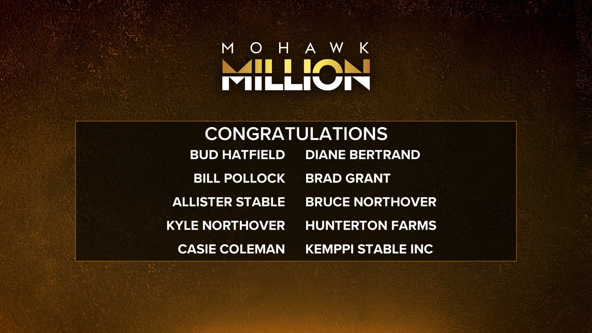 Mohawk Million Slot Draw Complete