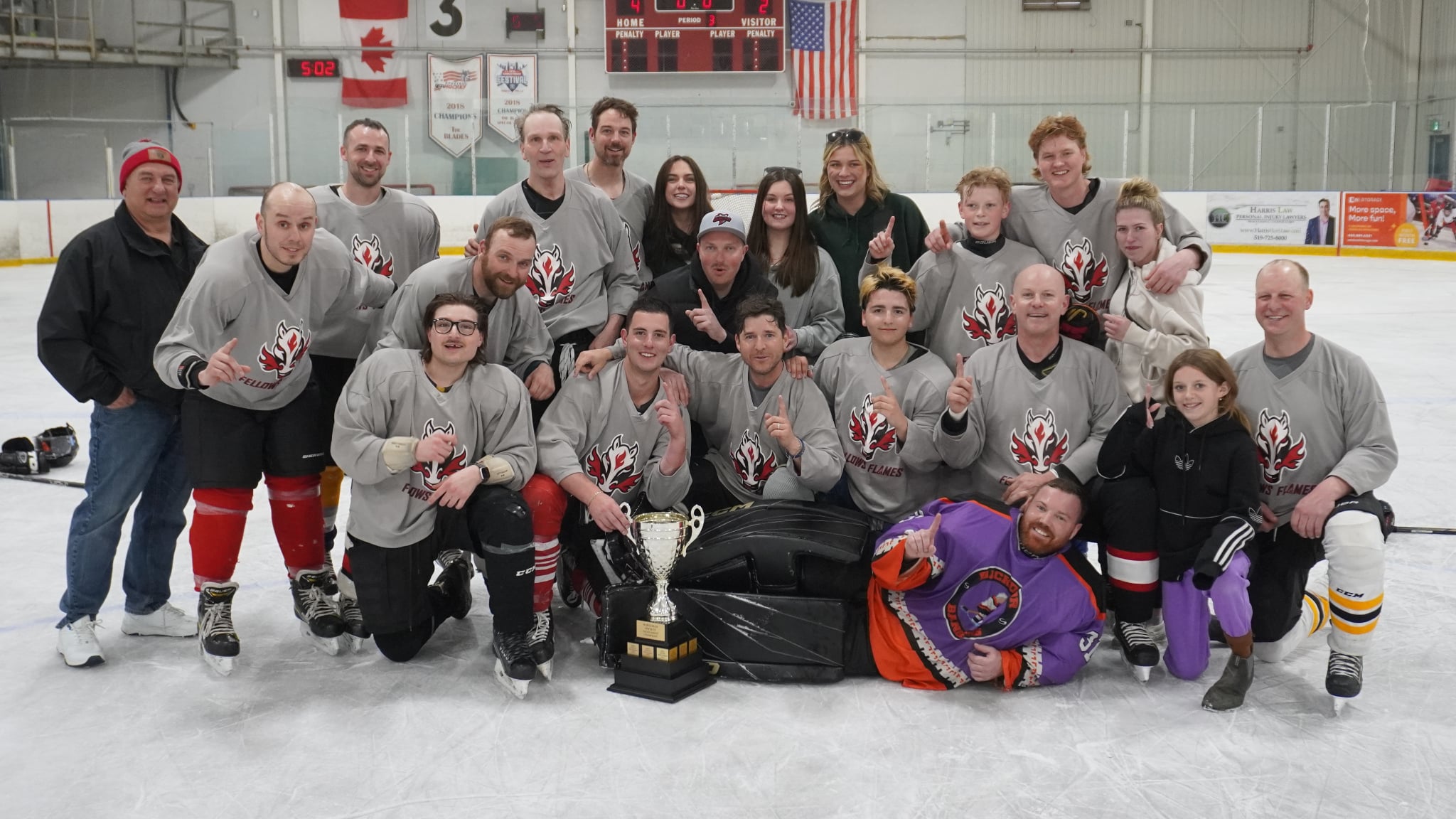 2025 Horsemen's Hockey Tournament champions - Fellows Flames.