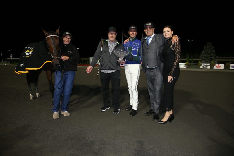 Wrong Sounds Right and connections after winning the Mohawk Million on September 26, 2026 at Woodbine Mohawk Park (New Image Media)