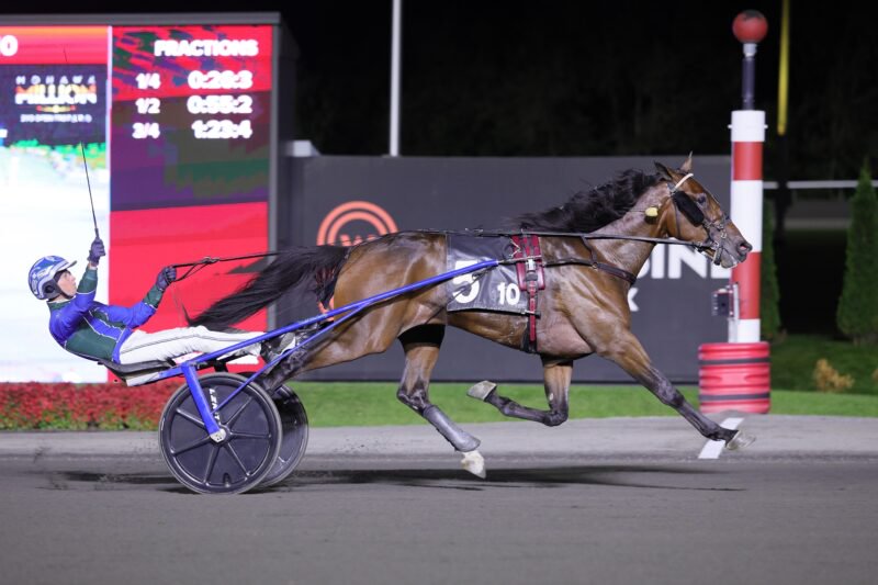 Wrong Sounds Right and driver Todd McCarthy winning the Mohawk Million on September 26, 2026 at Woodbine Mohawk Park (New Image Media)