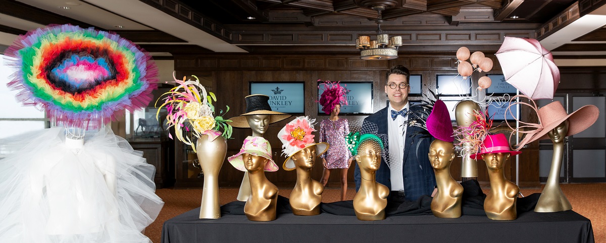 David Dunkley, the official milliner of Queens Plate with his collection
