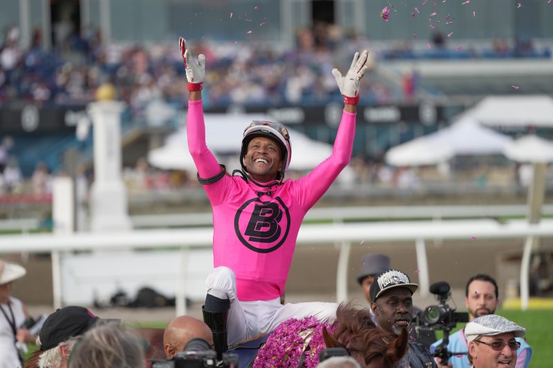 Patrick Husbands in the 2023 King's Plate winner's circle (Michael Burns Photo)