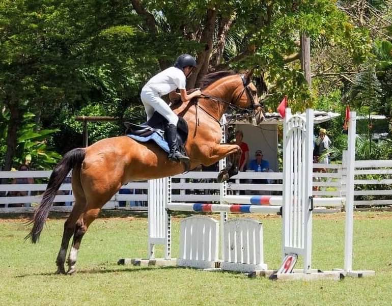 Slade Jones, working on his all around horsemanship skills, including excelling in the show jumping ring. (Sara Jones)