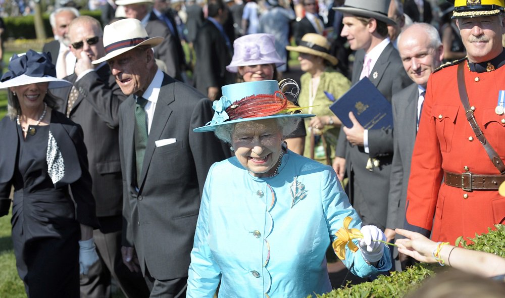 Queen Elizabeth II with her husband Prince Philip at Woodbine Racetrack on her visit for Queens Plate