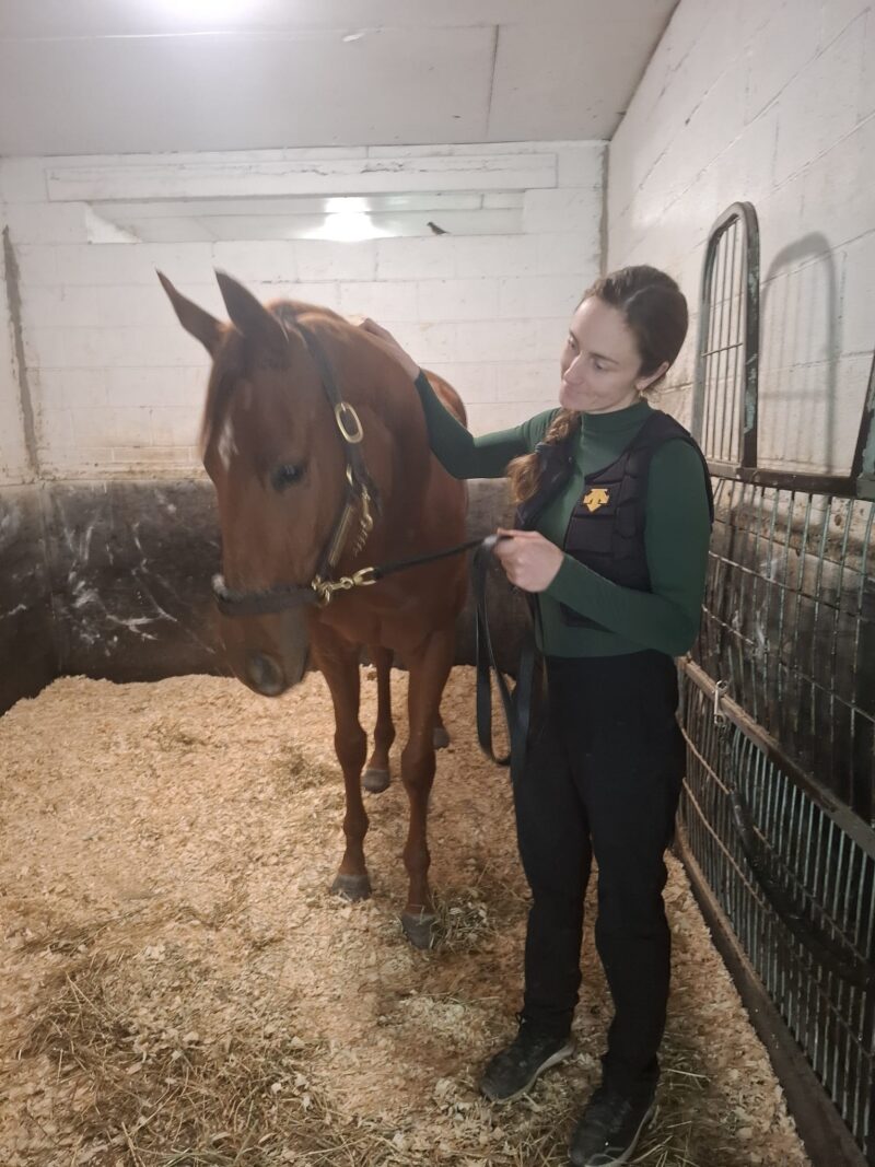 Ashlee B with her gallop rider Cassandra Jeschke (Courtesy of Patrick Dixon)