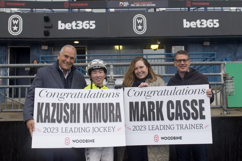 Jim Lawson, Kazushi Kimura, Mark Casse's Assistant Trainer Kathryn Sullivan, and Michael Copeland (Michael Burns Photo)