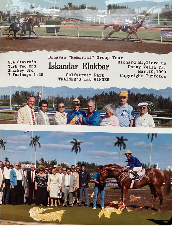 Dan Vella's Iskandar Elakbar earns the trainer his first training win on March 10, 1990. (Turfotos)