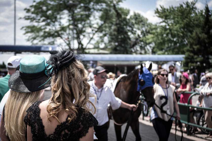 Guests at the Paddock at the King's Plate at Woodbine Racetrack