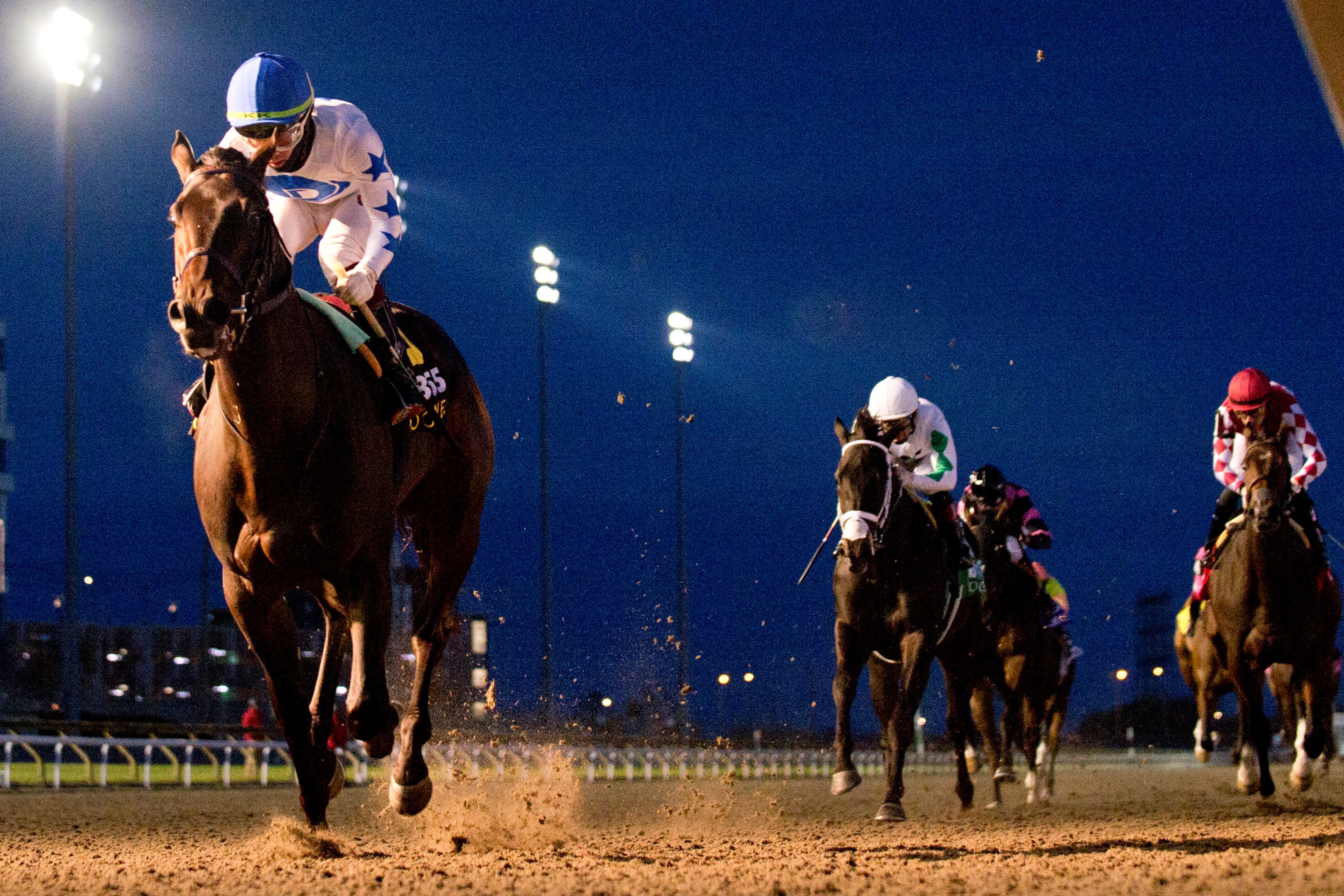 He's Not Joking and jockey Kazushi Kimura winning the Grey Stakes (G3) at Woodbine (Michael Burns Photo)