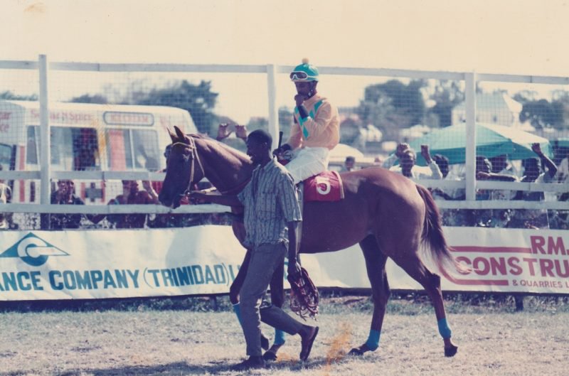 Ted Holder's silks in 1987 or 1988 in Barbados