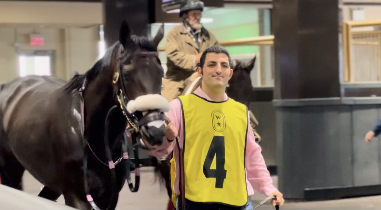 Stanley House and groom Joseph Di Paulo in the Woodbine Paddock (Santino Di Paola Photo)