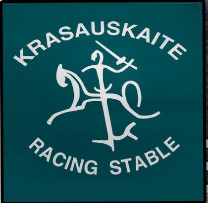 The warrior and horse emblem featured on the Krasauskaite Racing Stable silks. 