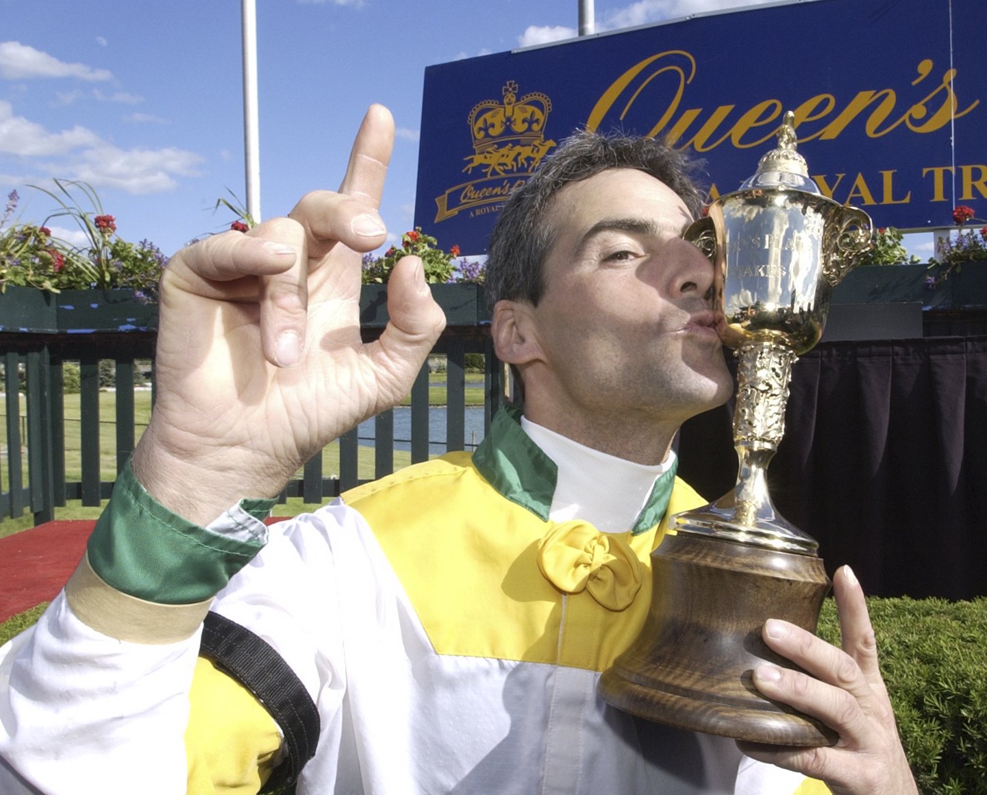 Rob Landry after winning the 2004 Queen's Plate with Niigon (Michael Burns Photo)