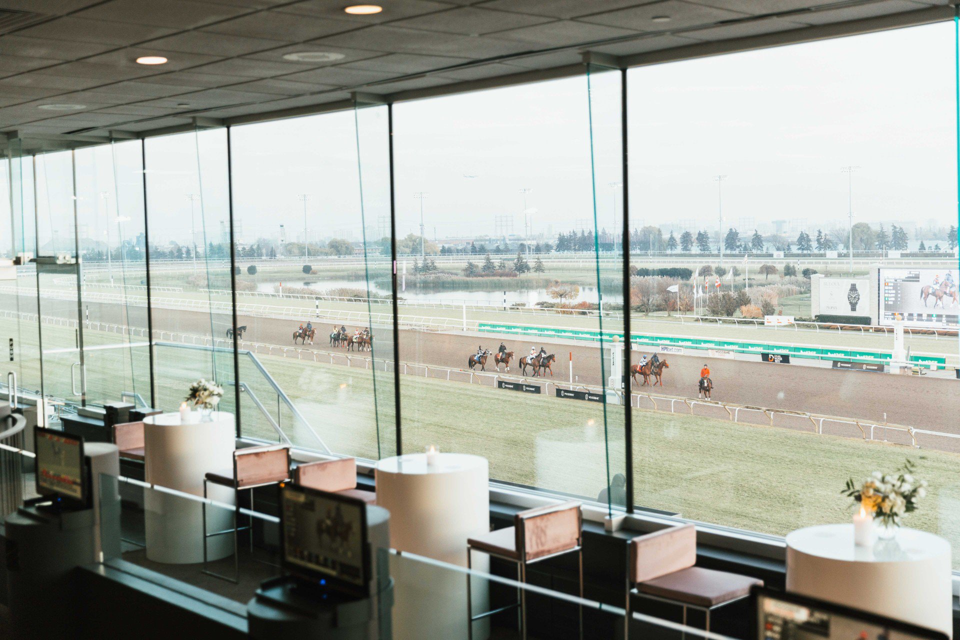 View of the racetrack from the new Turf Lounge.