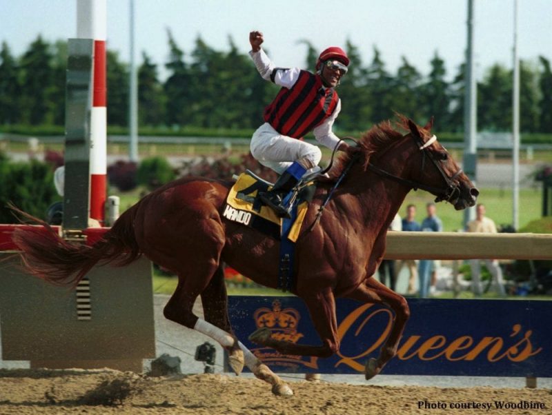 Wando and jockey Patrick Husbands winning The Queen's Plate in 2003 at Woodbine (Michael Burns Photo)